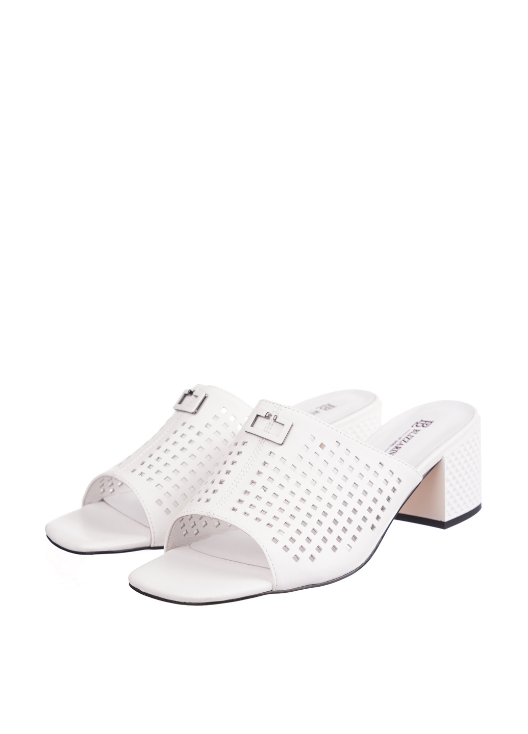 Белые шлепанцы Blizzarini с перфорацией