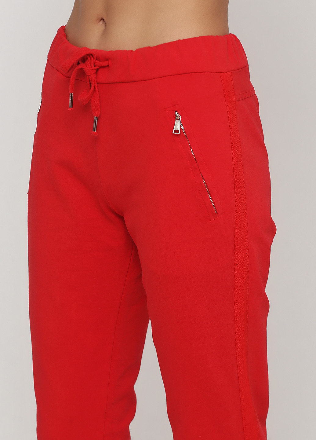 Красные кэжуал демисезонные прямые брюки Naiif