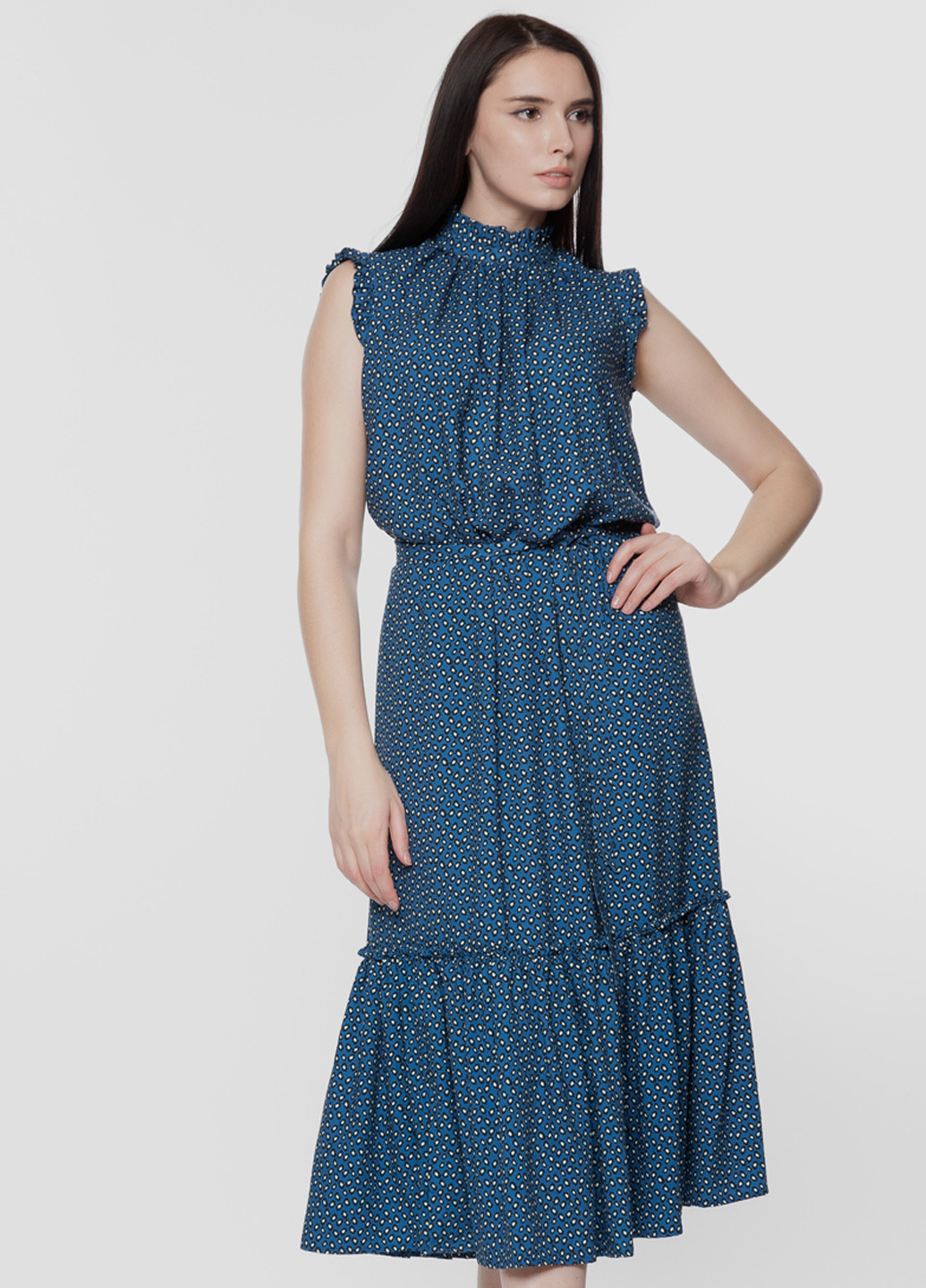 Синее кэжуал платье Arber однотонное