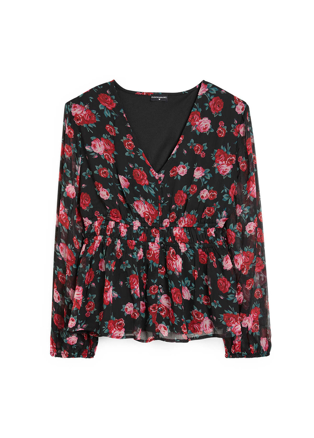 Чорна блуза з баскою C&A