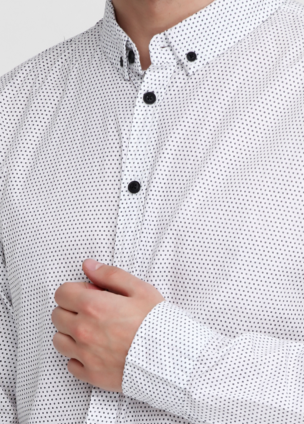 Белая кэжуал рубашка в горошек Blend с длинным рукавом