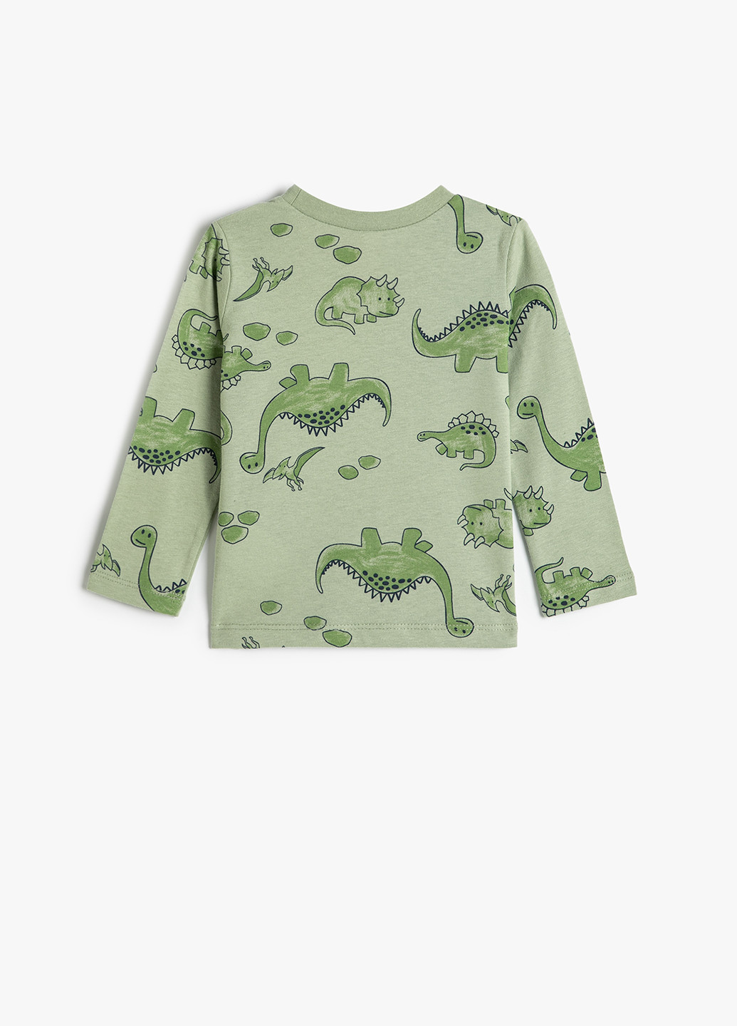 Светло-зеленый демисезонный кэжуал лонгслив KOTON динозавр