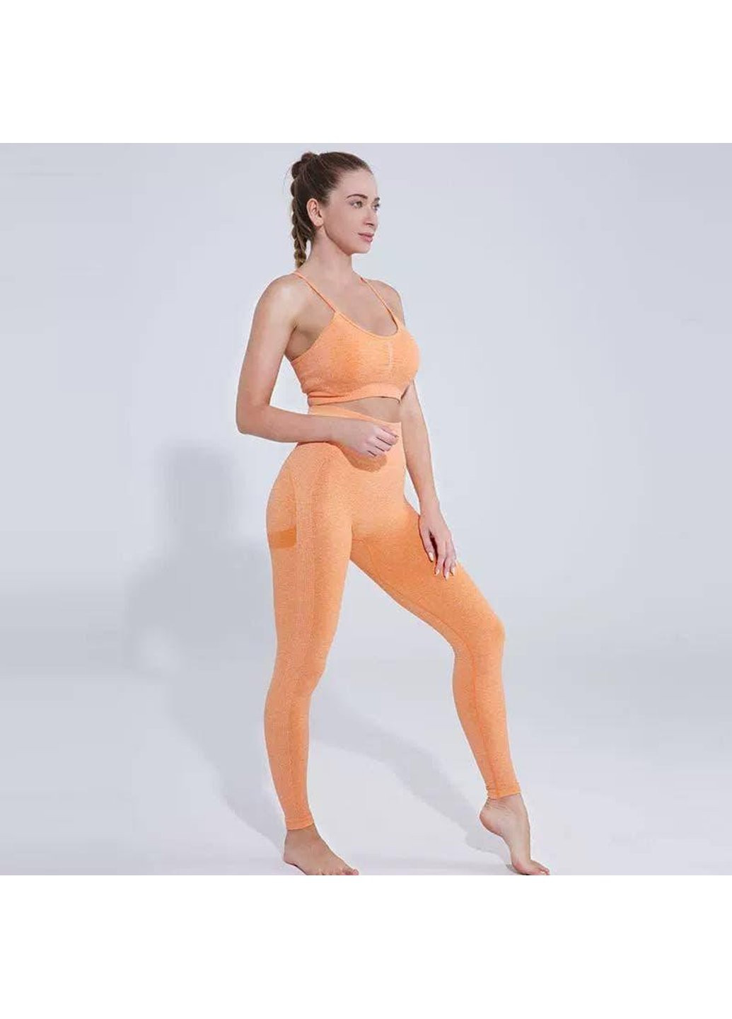 Оранжевые демисезонные леггинсы женские спортивные 6203 l оранжевые Fashion