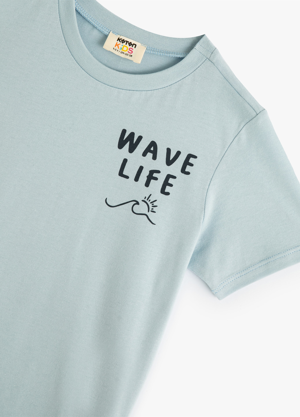 Серо-голубая летняя футболка KOTON
