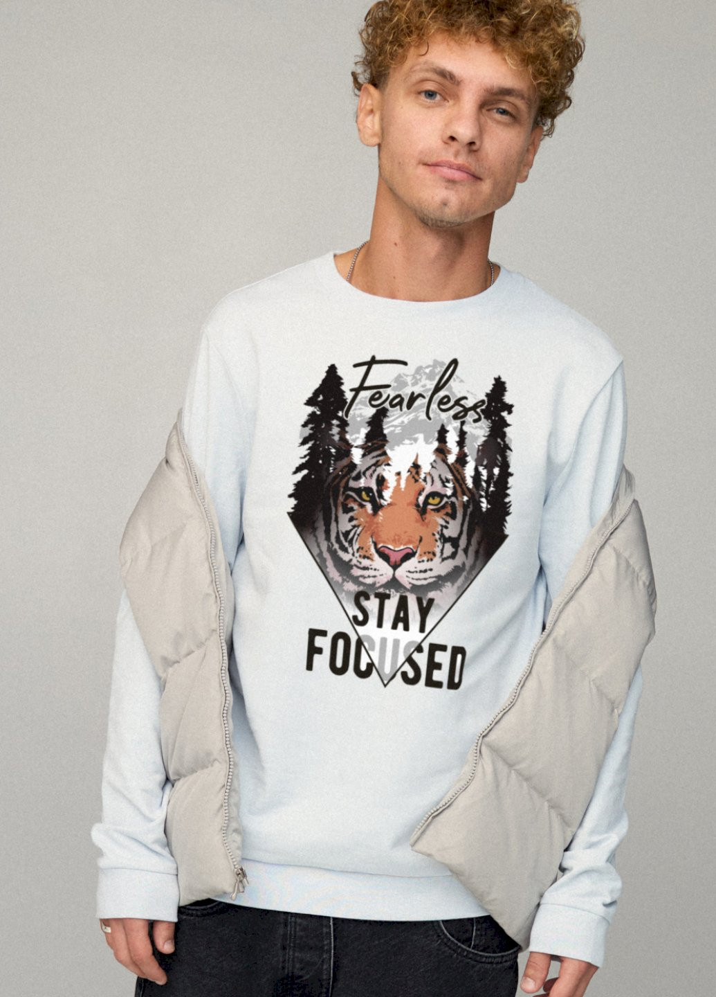 Светло-голубой свитшот мужской basic /no flis/ YAPPI (252259190)