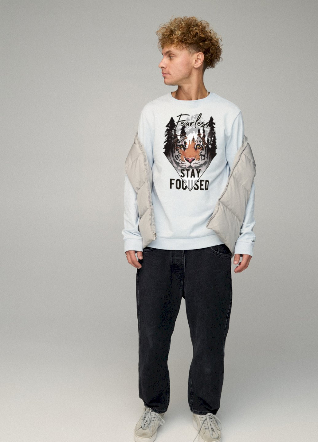 Светло-голубой свитшот мужской basic /no flis/ YAPPI (252259190)