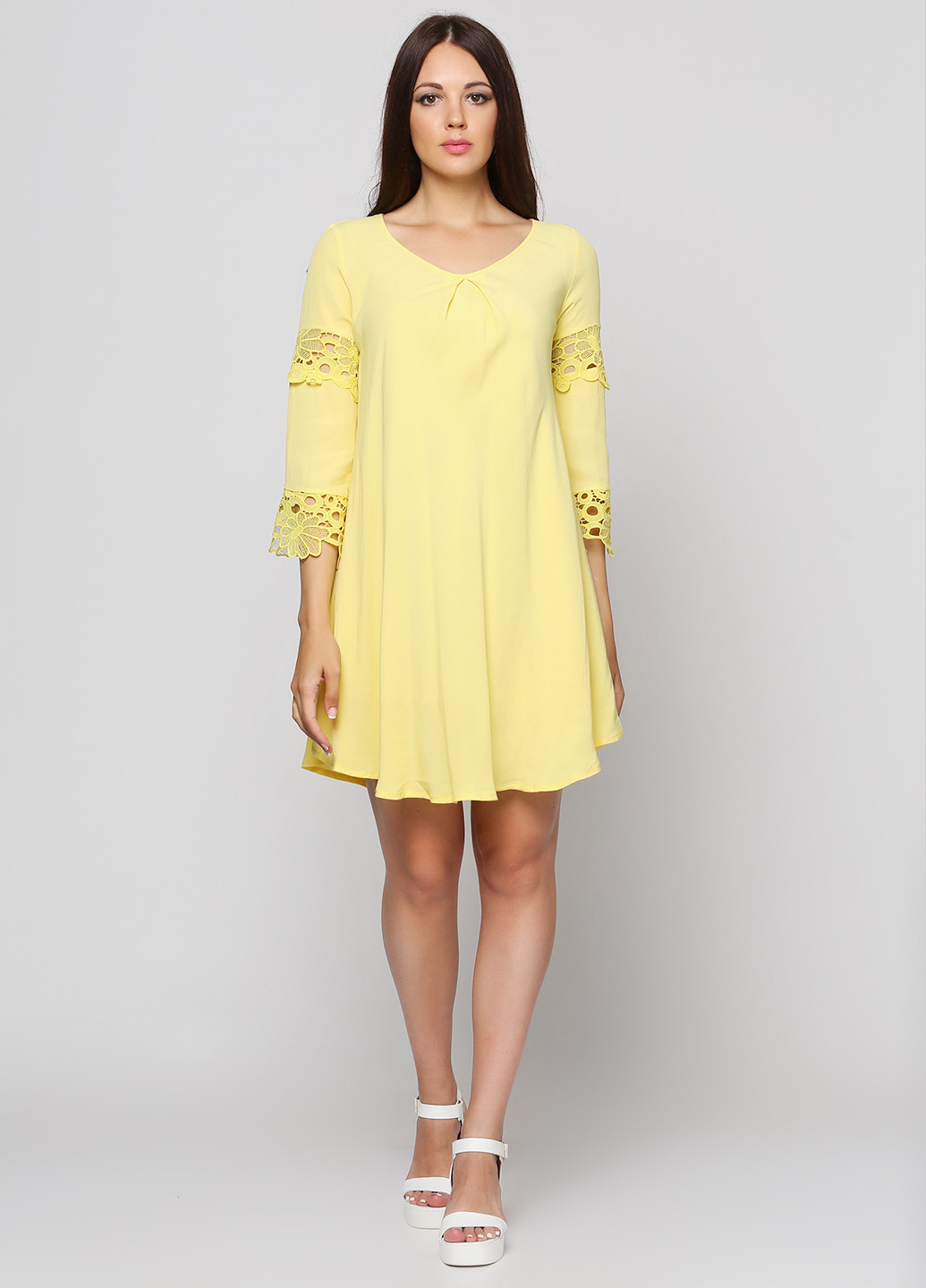 Желтое кэжуал платье Imperial однотонное