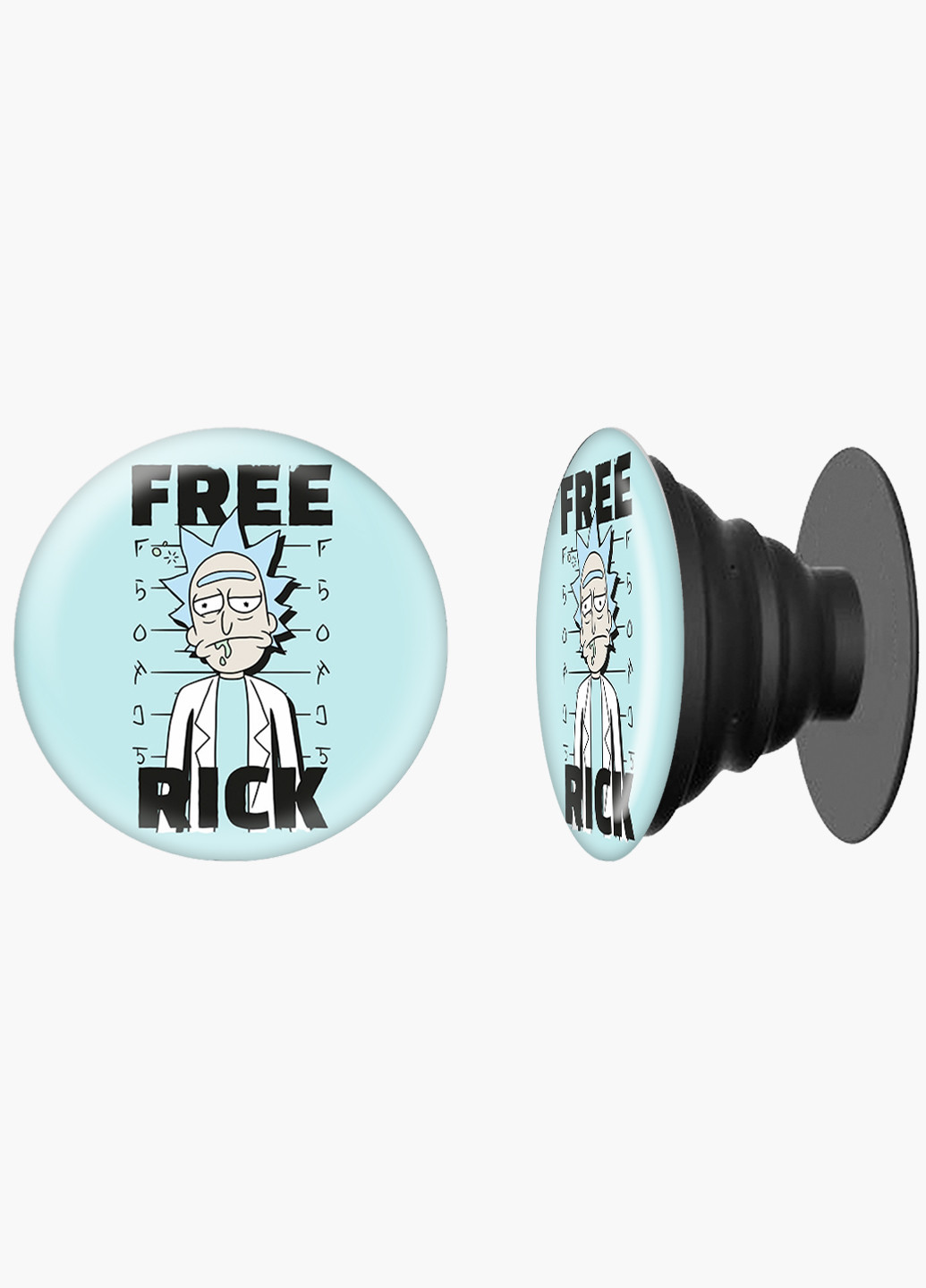Попсокет (Popsockets) тримач для смартфону Рік і Морті (Rick and Morty) (8754-1237) Чорний MobiPrint (216748546)