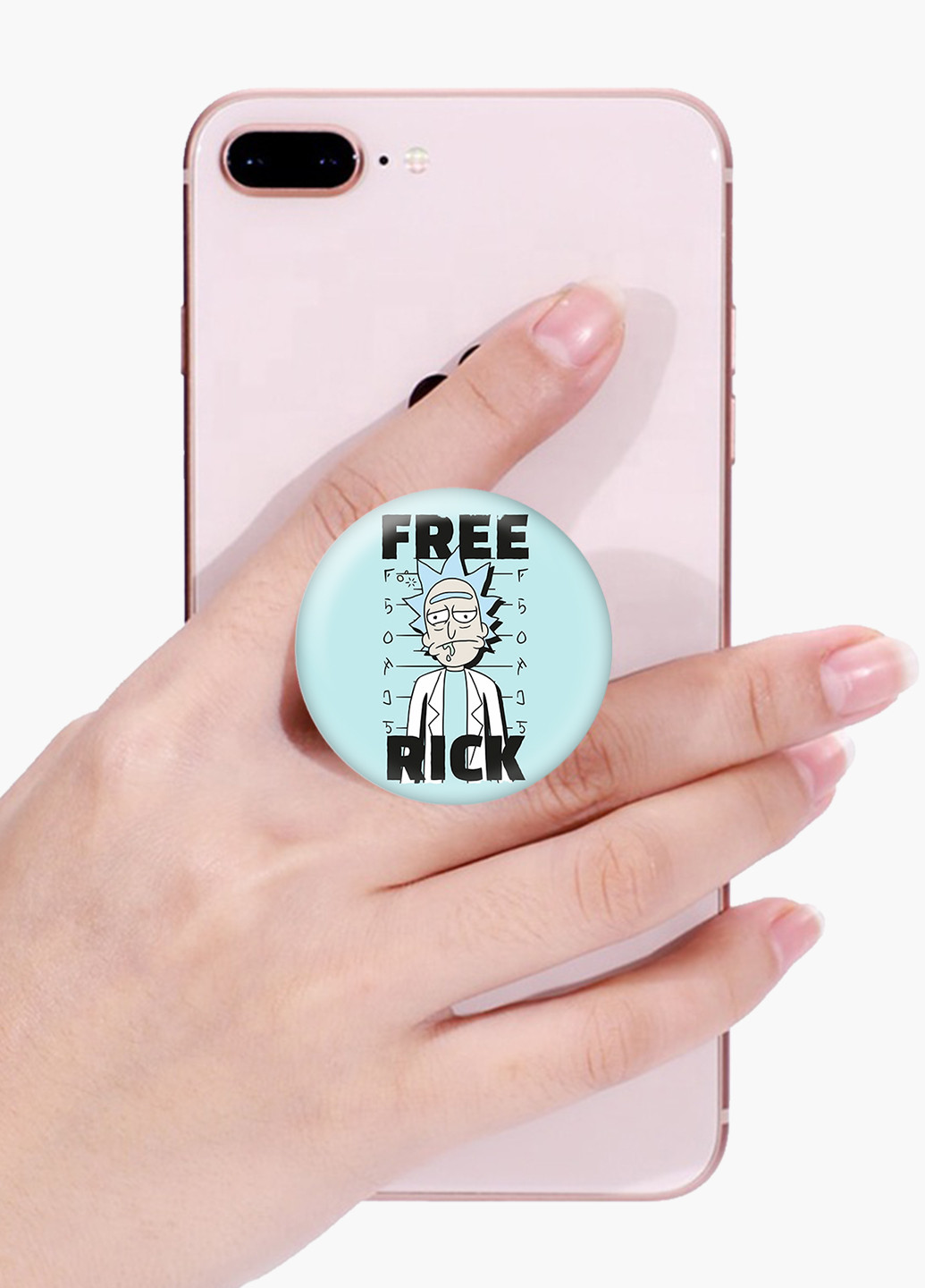 Попсокет (Popsockets) тримач для смартфону Рік і Морті (Rick and Morty) (8754-1237) Чорний MobiPrint (216748546)