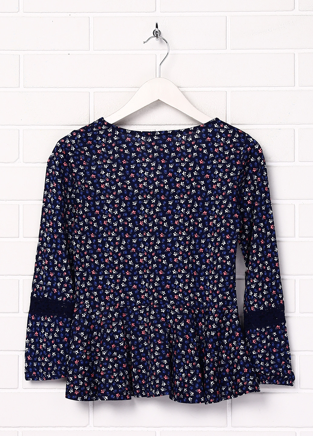Комбинированная цветочной расцветки блузка с длинным рукавом Topolino летняя
