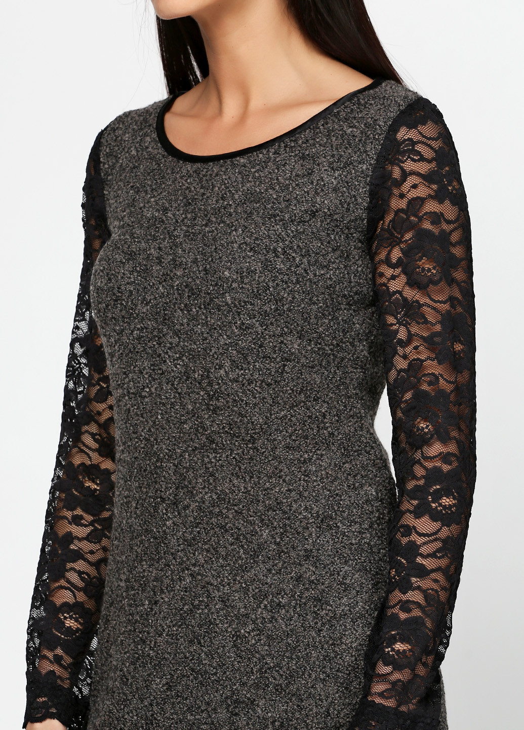 Темно-сіра кежуал сукня Comma однотонна