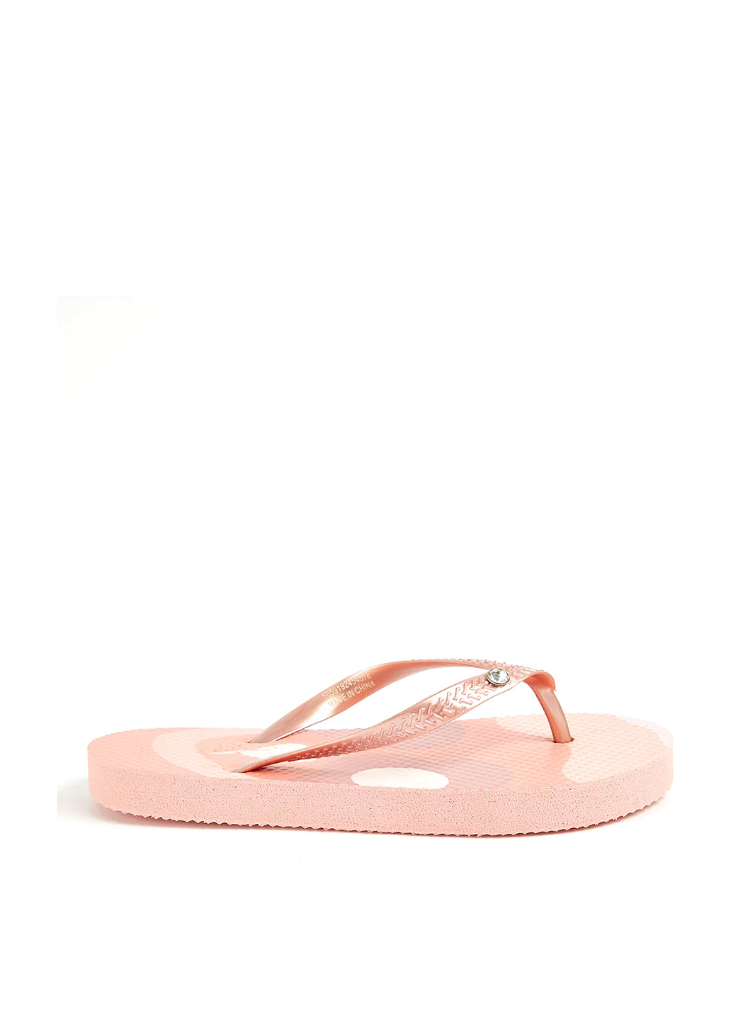 Пудровые вьетнамки George со стразами