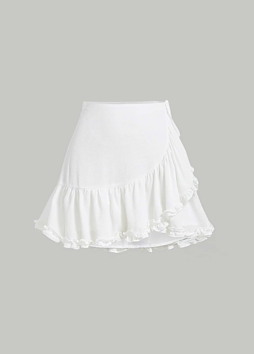 Белая кэжуал однотонная юбка SHEIN на запах