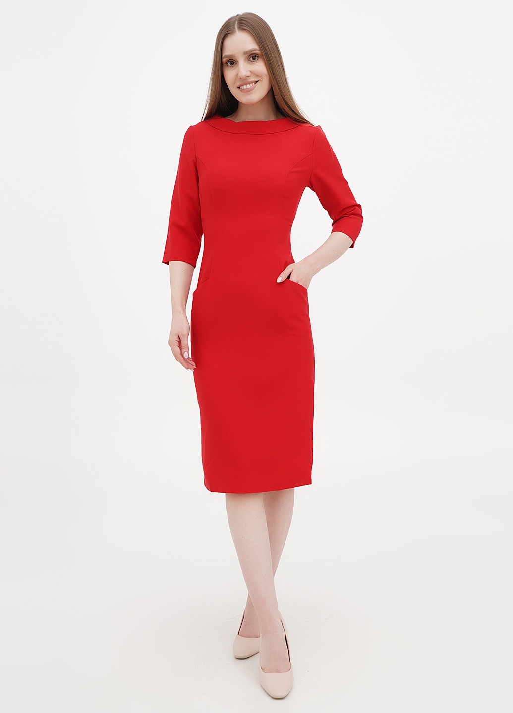 Червона кежуал сукня футляр Maurini однотонна