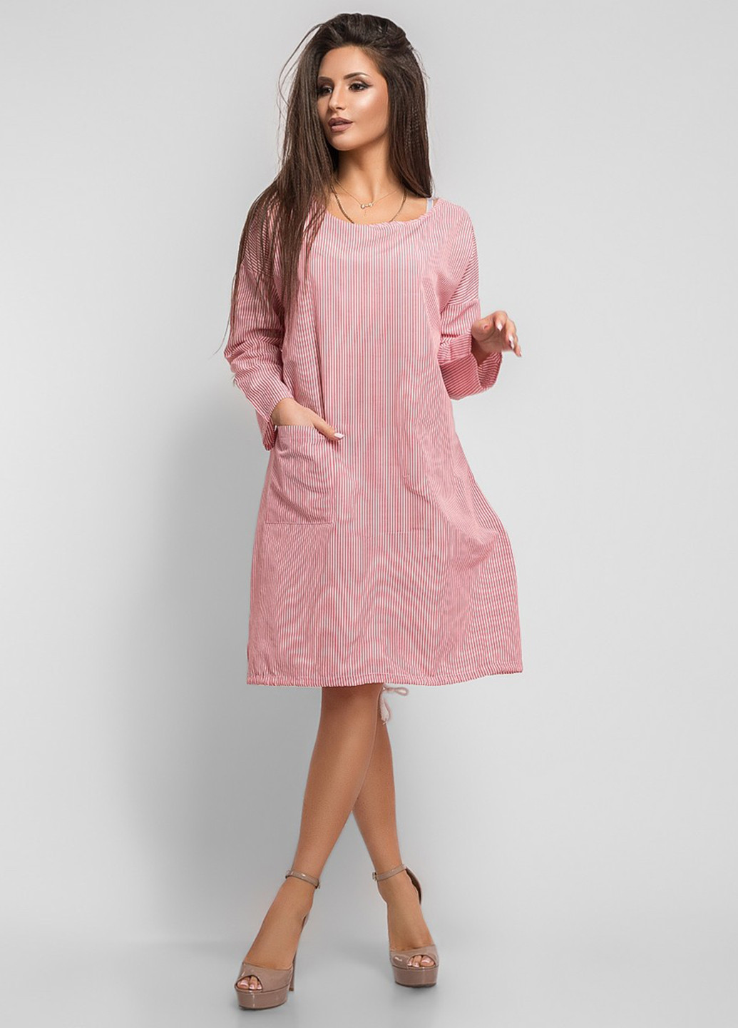 Розовое кэжуал платье Modna Anka