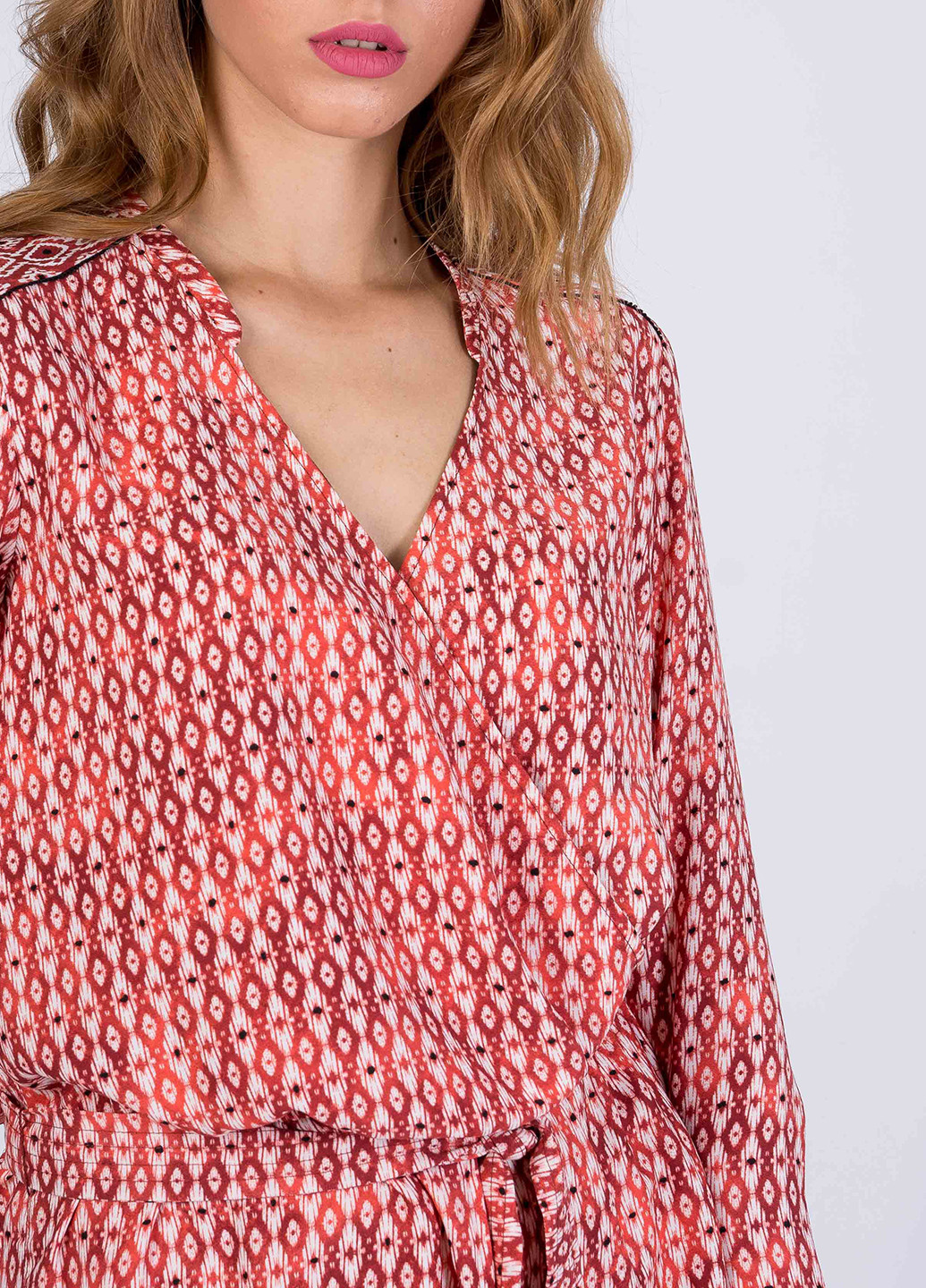 Розовое кэжуал платье Promod с геометрическим узором