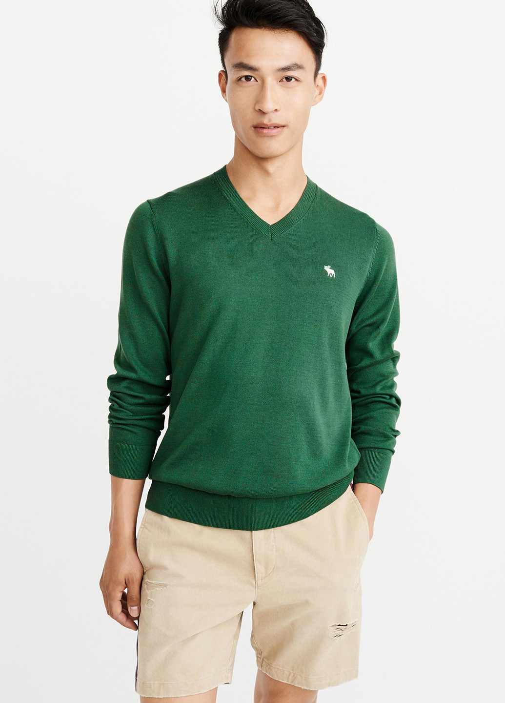 Зелений демісезонний пуловер пуловер Abercrombie & Fitch