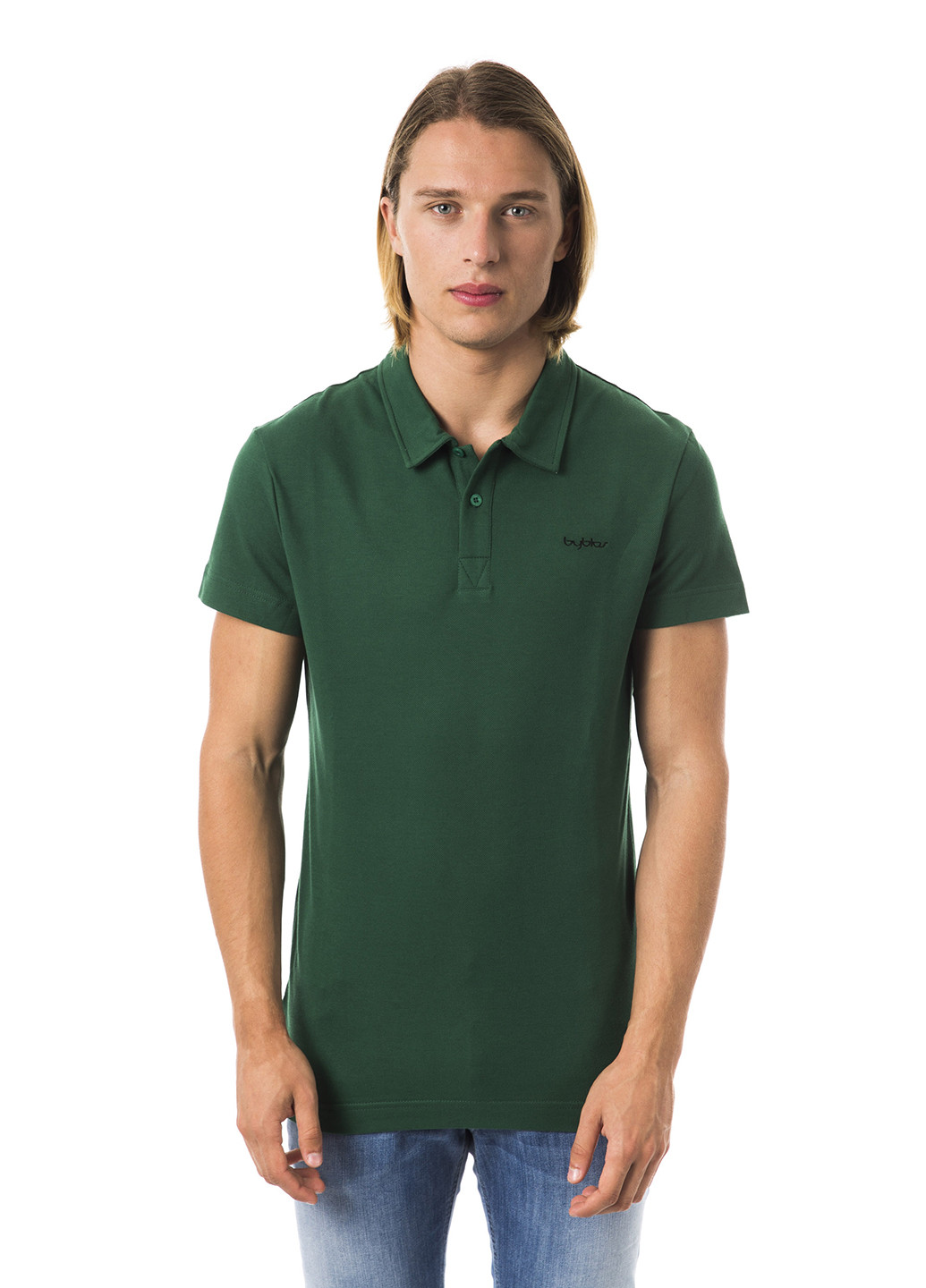 Темно-зеленая футболка-поло для мужчин Byblos с логотипом