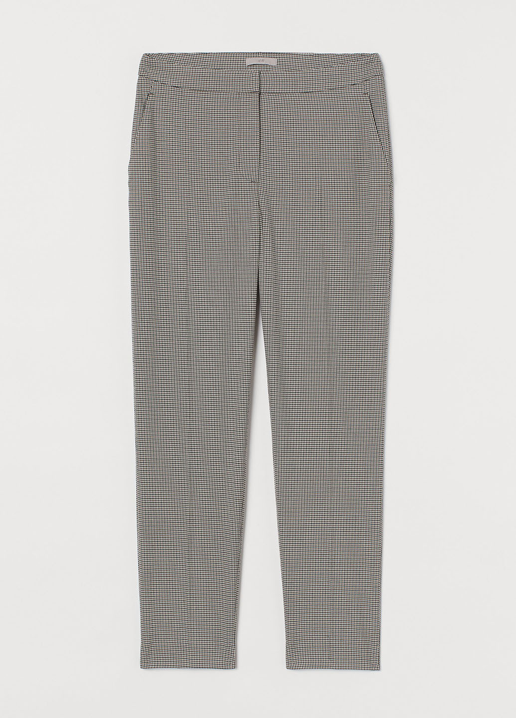 Черно-белые кэжуал демисезонные укороченные брюки H&M
