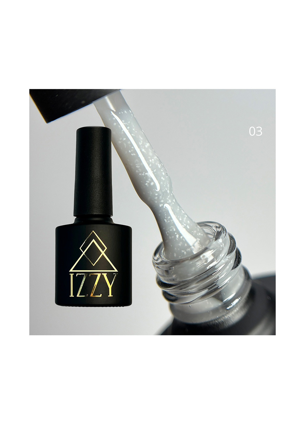 База для манікюру Any Base 03, сіра база для нігтів з білим декором, 10 г Izzy (363030669)