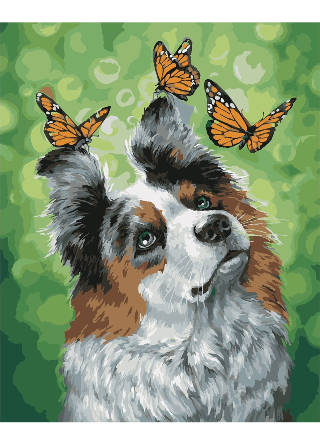 Картина по номерам "Собака та метелики" 40х50 см ArtStory (250449181)