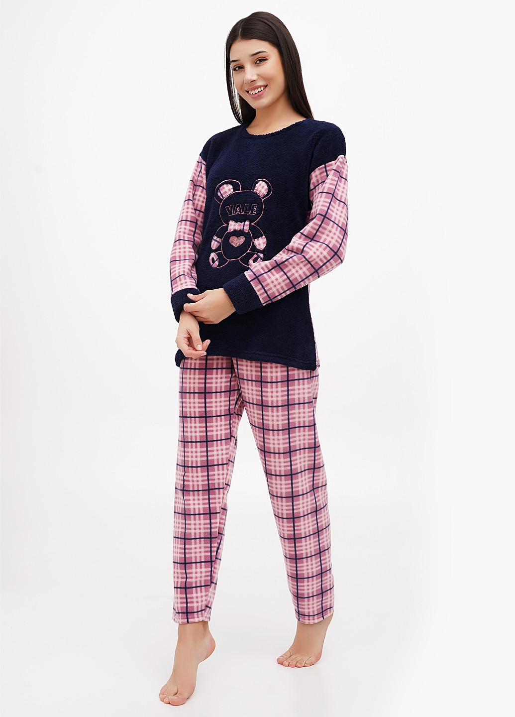 Рожево-лілова зимня піжама (світшот, штани) LINDROS