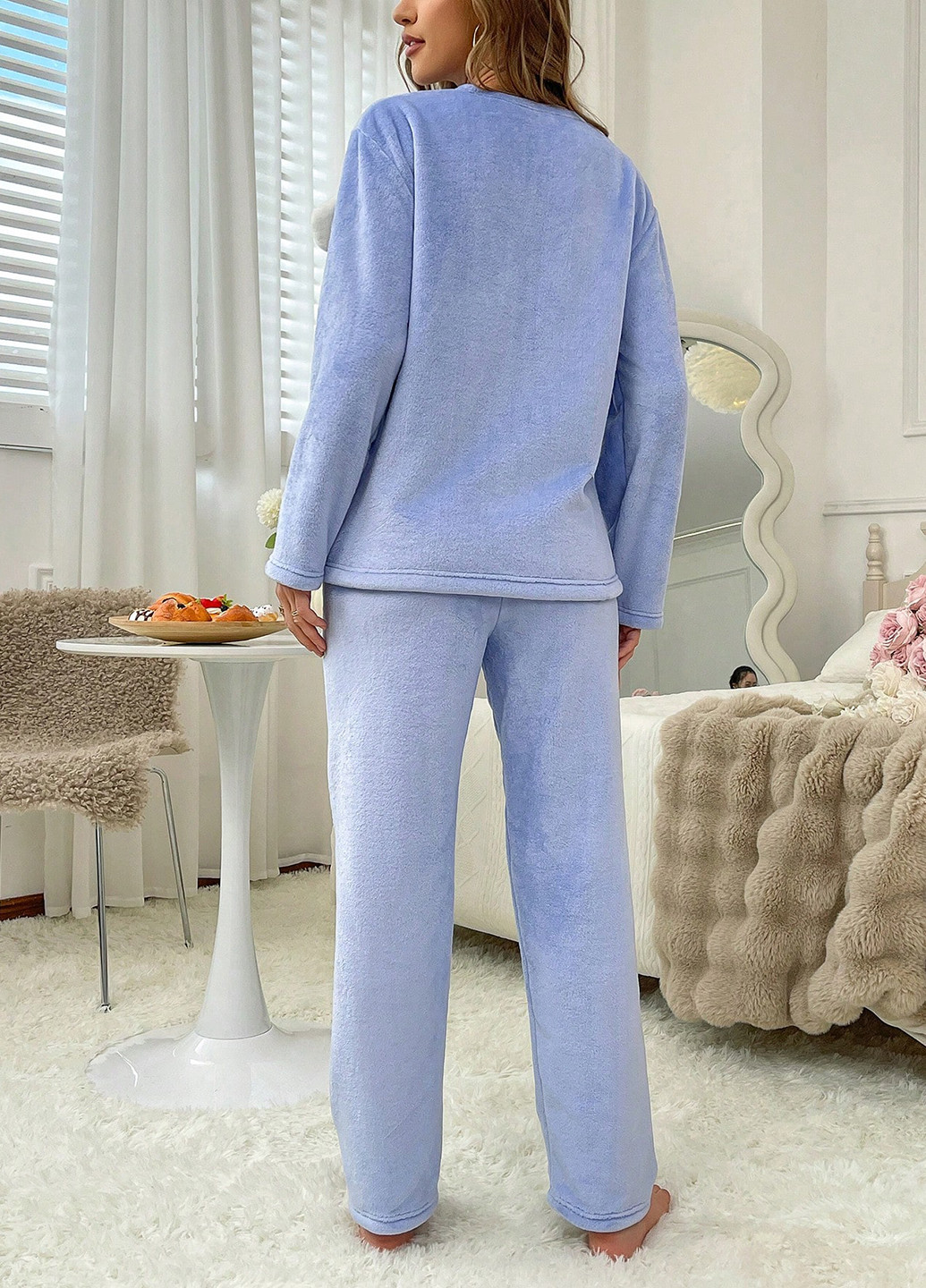 Блакитна всесезон піжама (кофта, штани) кофта + брюки SHEIN