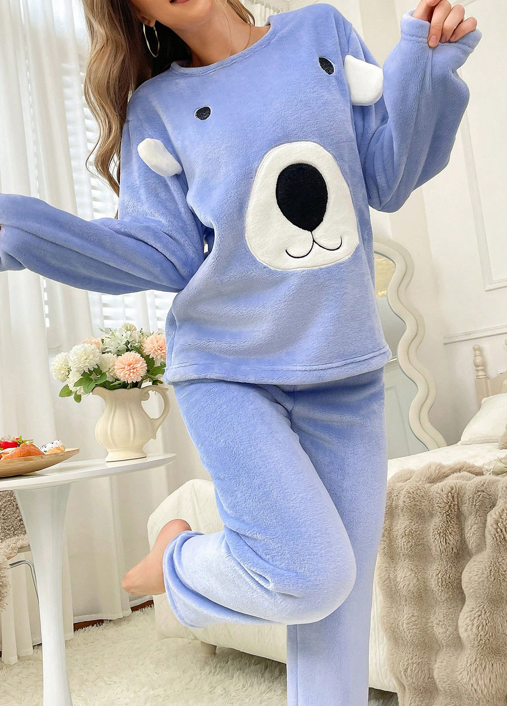 Блакитна всесезон піжама (кофта, штани) кофта + брюки SHEIN
