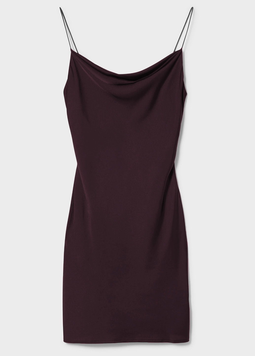 Темно-фиолетовое кэжуал платье платье-комбинация, с открытой спиной C&A однотонное