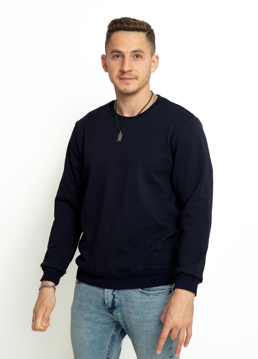 Темно-синий свитшот Time of Style однотонный без декора (306717112)