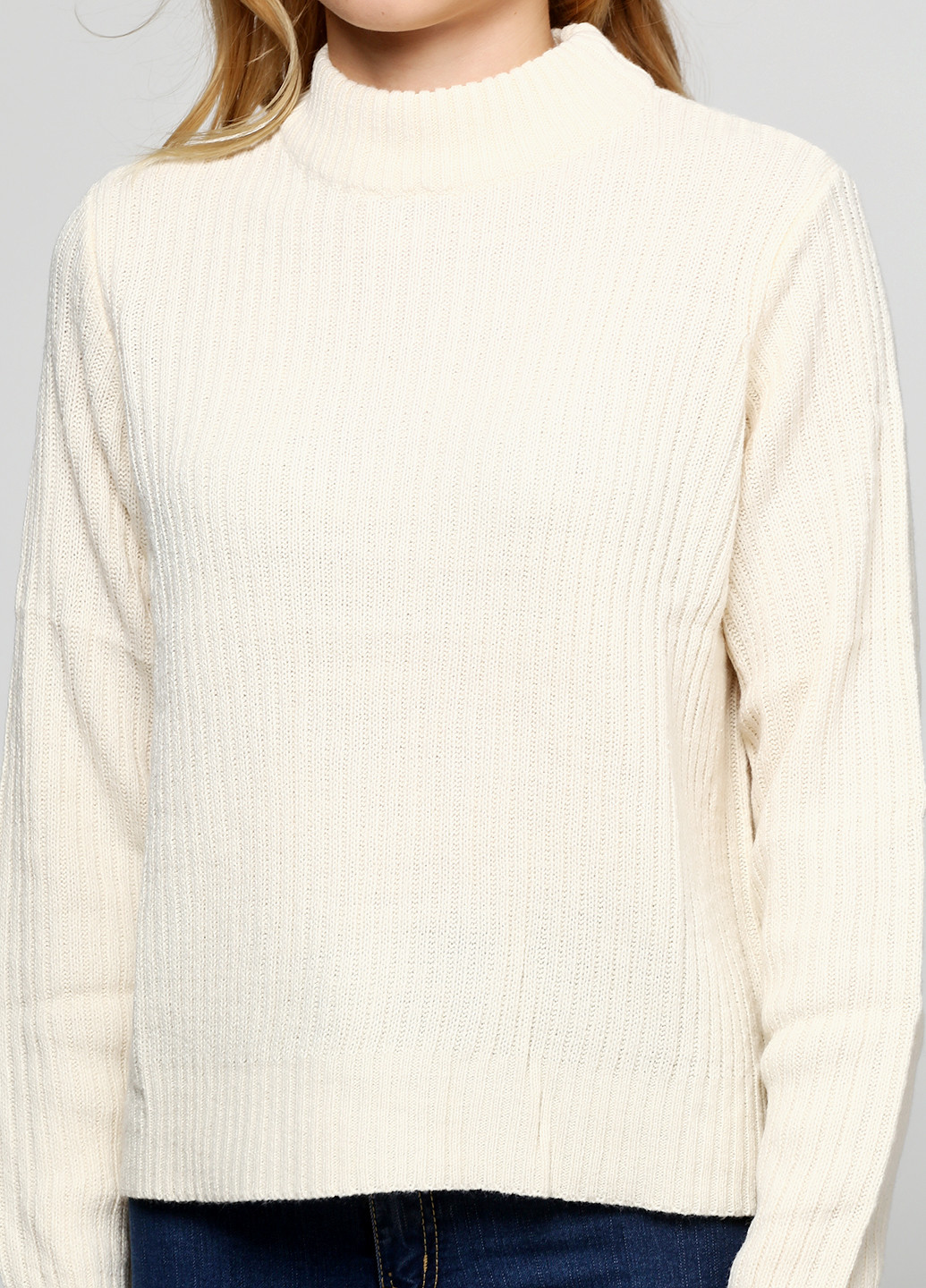 Молочный демисезонный свитер хомут H&M