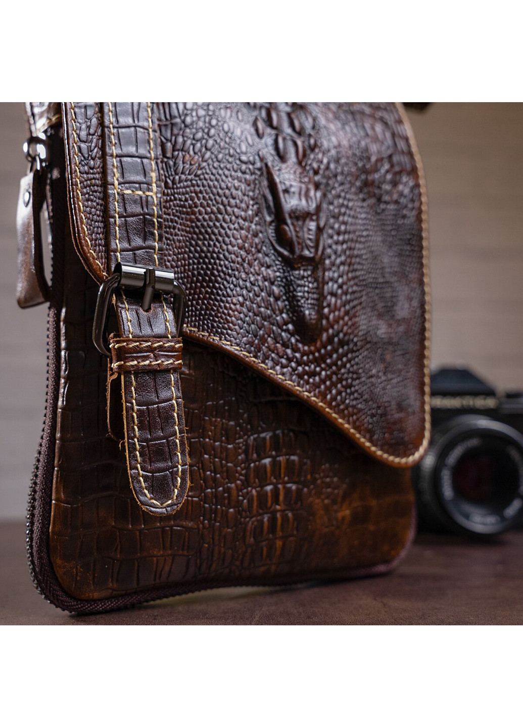 Чоловіча шкіряна сумка 21х17х1 см Vintage (242188673)