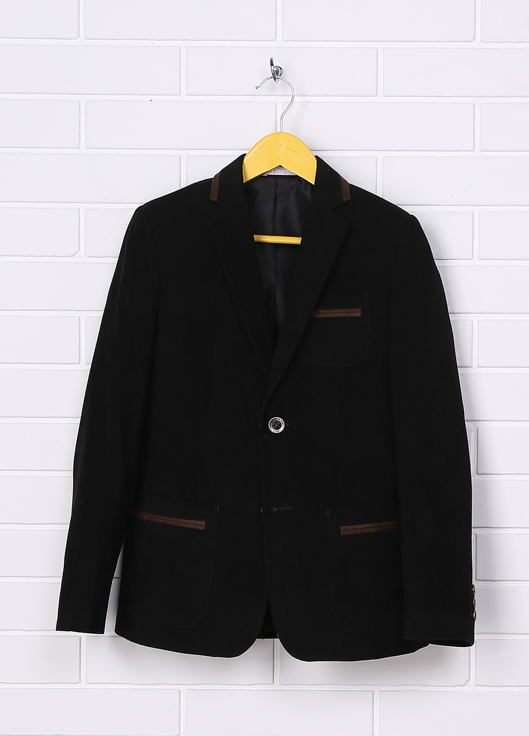 Пиджак Миа-Стиль с длинным рукавом однотонный чёрный деловой