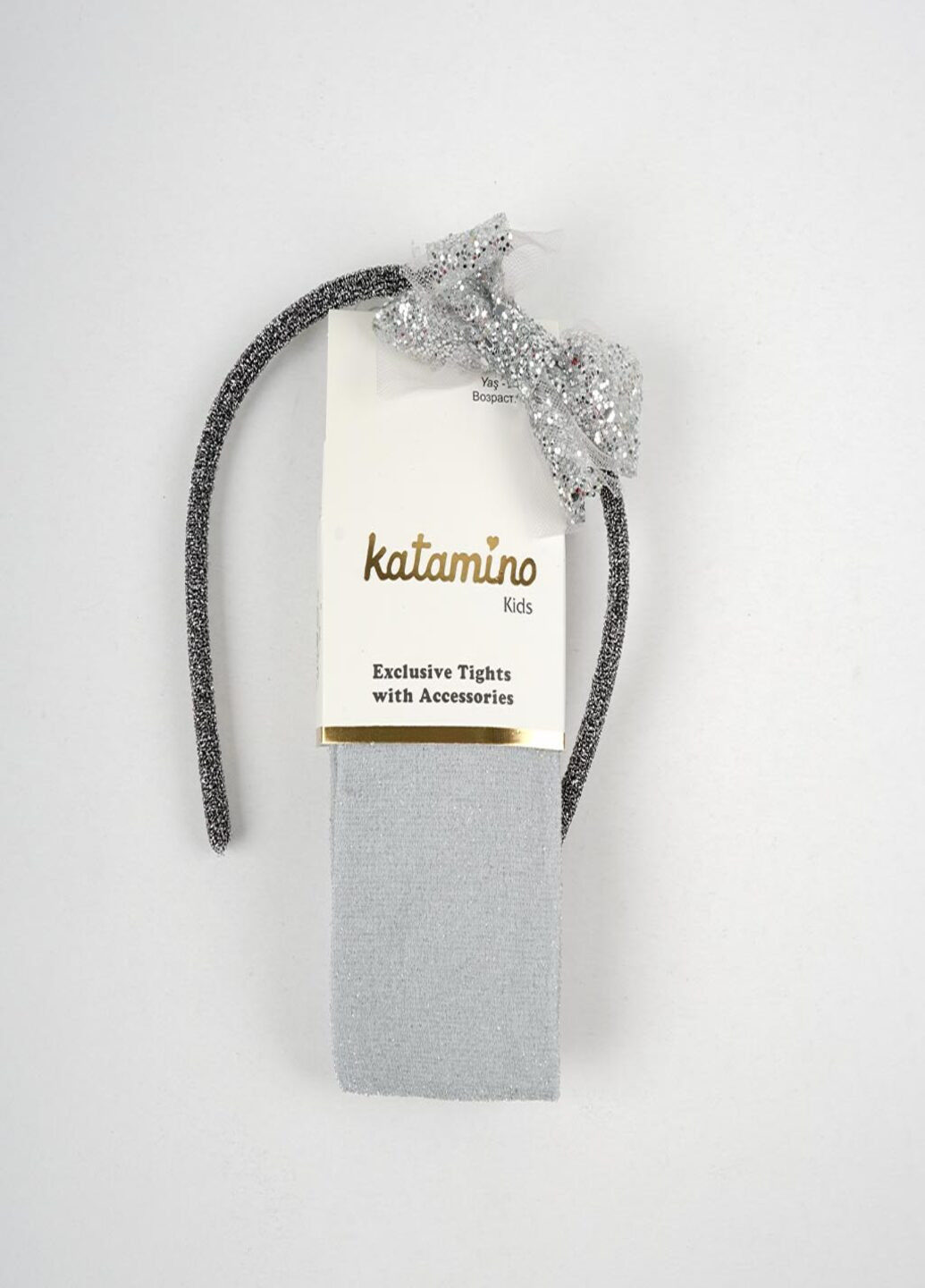 Колготки с люрексом и обручем Katamino K62087 серые повседневные