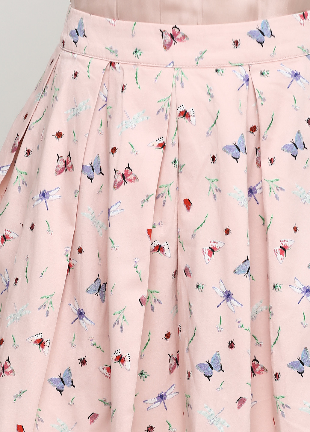Розовая кэжуал с рисунком юбка H&M клешированная