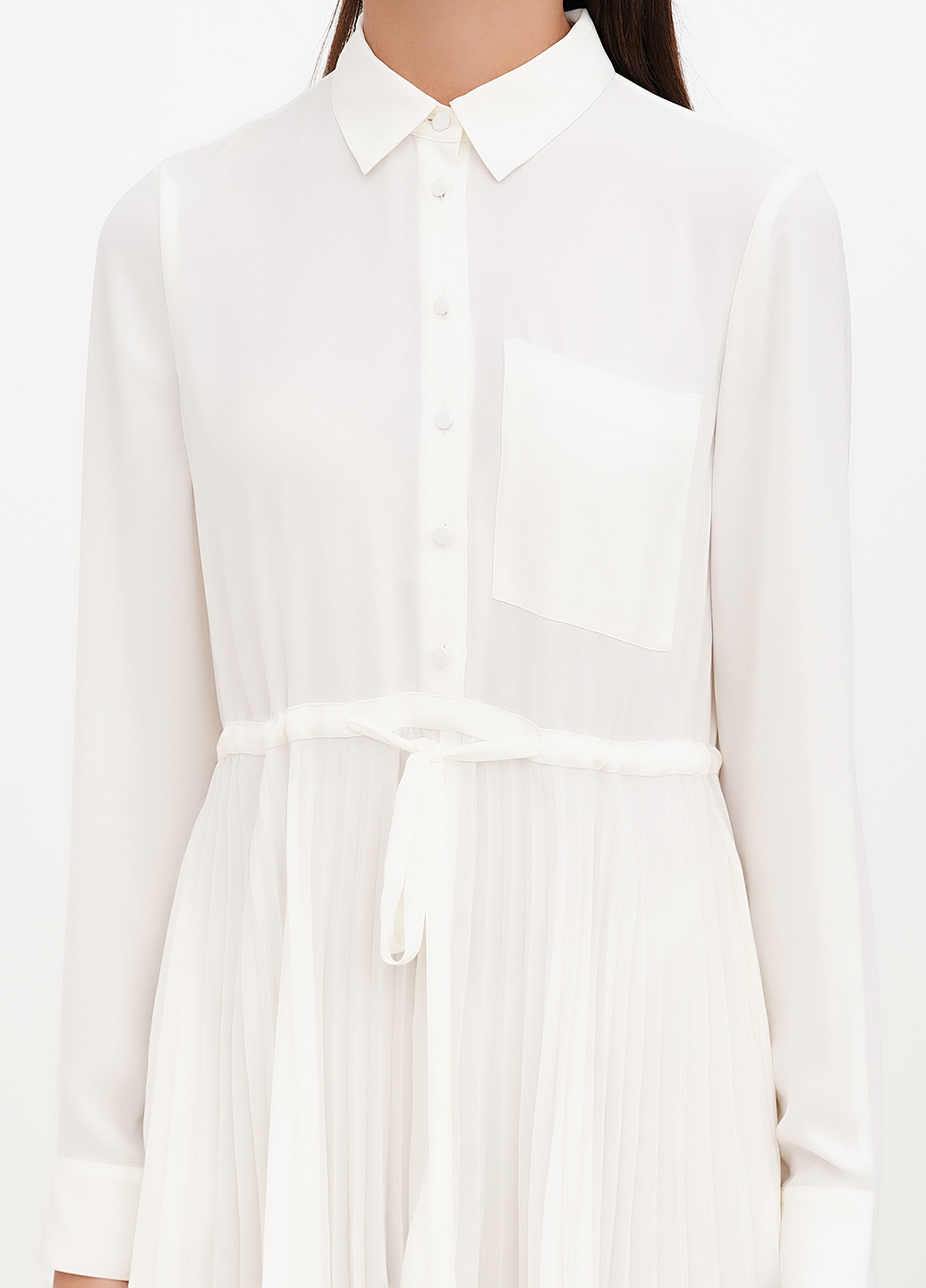 Айвори кэжуал платье плиссированное J.Crew однотонное