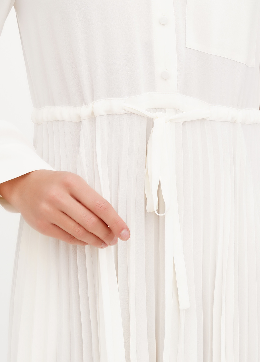 Айвори кэжуал платье плиссированное J.Crew однотонное