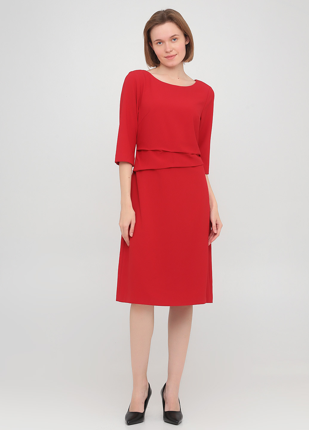 Красное кэжуал платье футляр The J. Peterman Company однотонное
