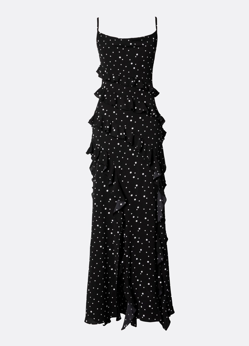 Чорна вечірня, кежуал сукня з відкритою спиною Gepur в горошок