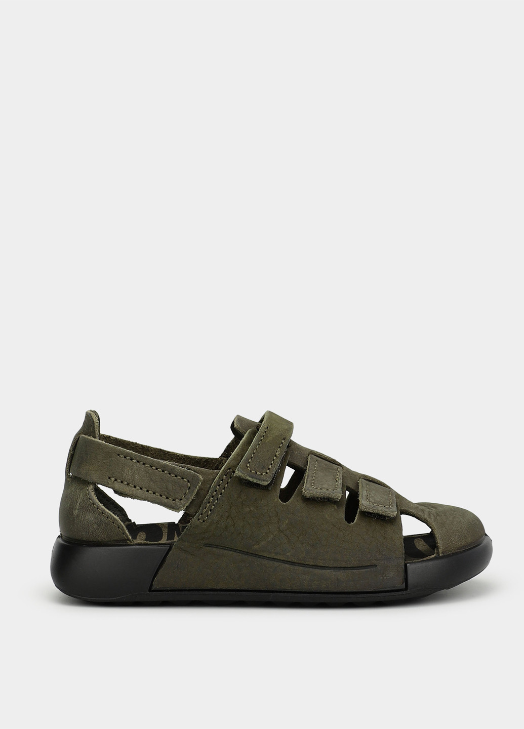 Хаки кэжуал сандалии Ecco на липучке