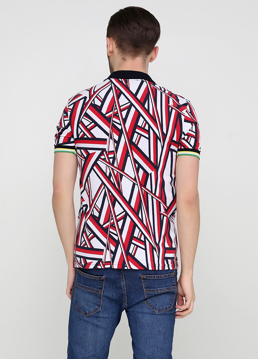 Цветная футболка-поло для мужчин Chiarotex с геометрическим узором