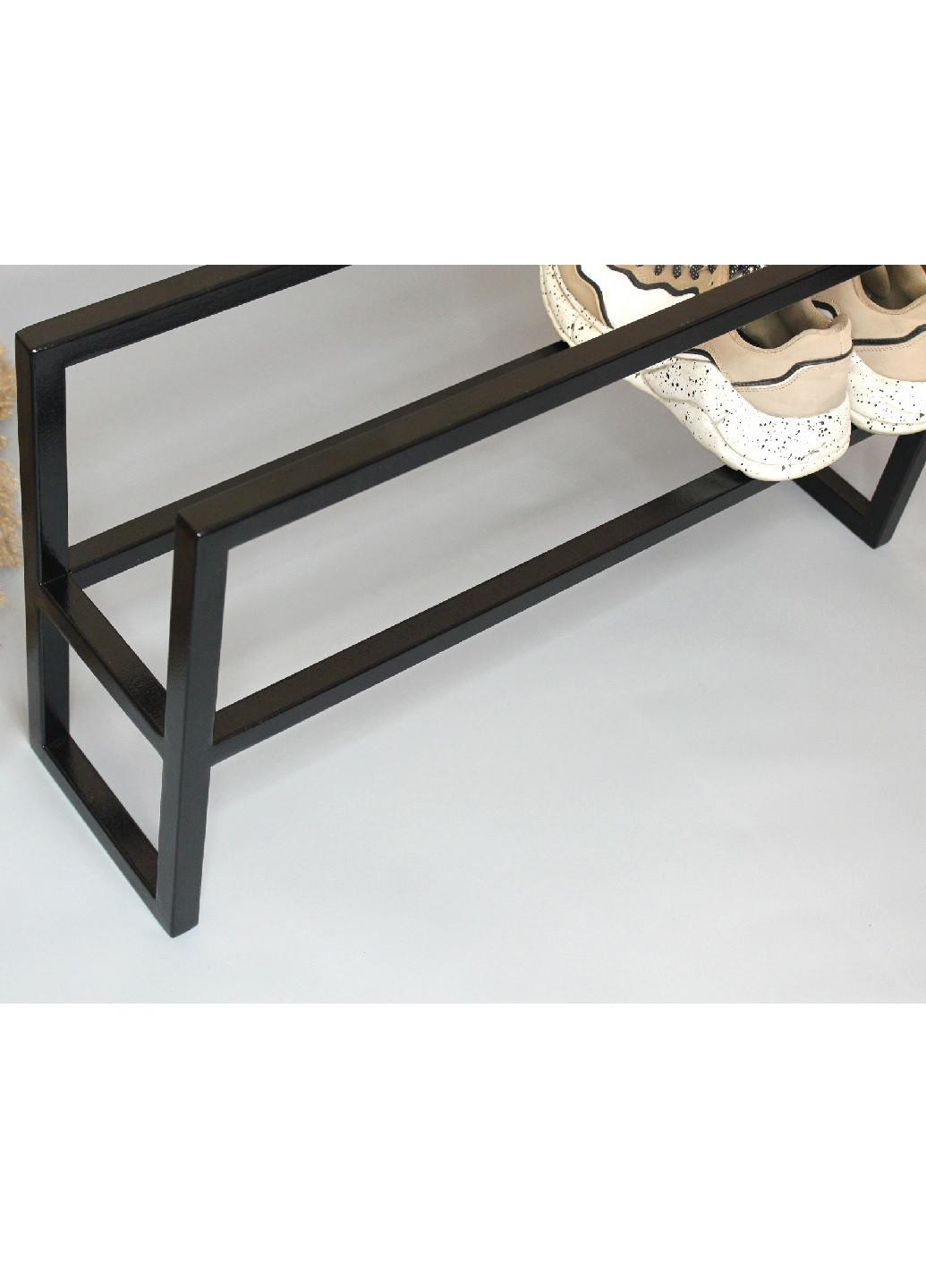 Полиця підставка органайзер стійка стелаж для взуття з металу двоповерхова 65х17х34 см (65103-Нов) Чорний Francesco Marconi (251208266)