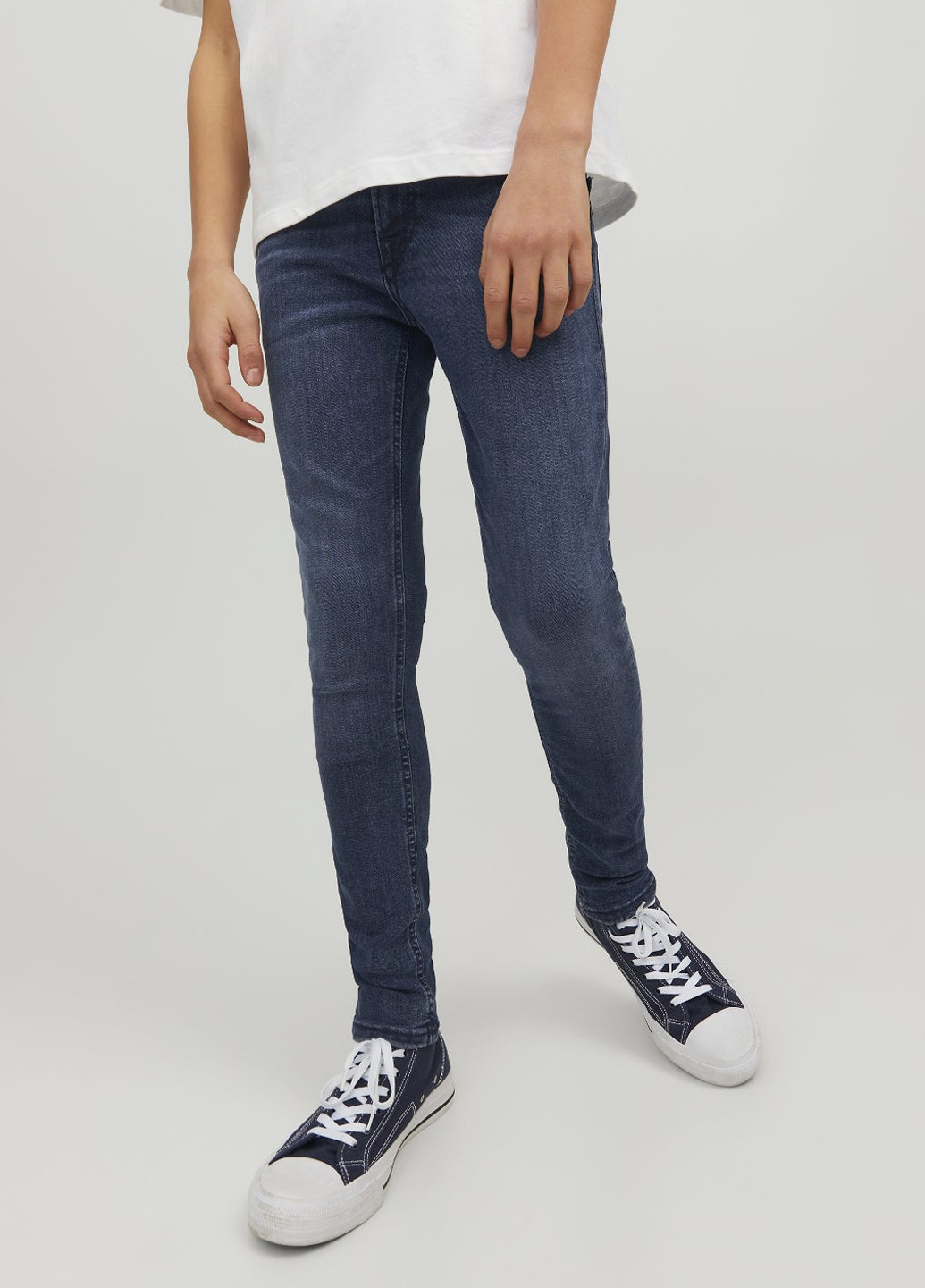 Темно-синие демисезонные скинни джинсы Jack & Jones