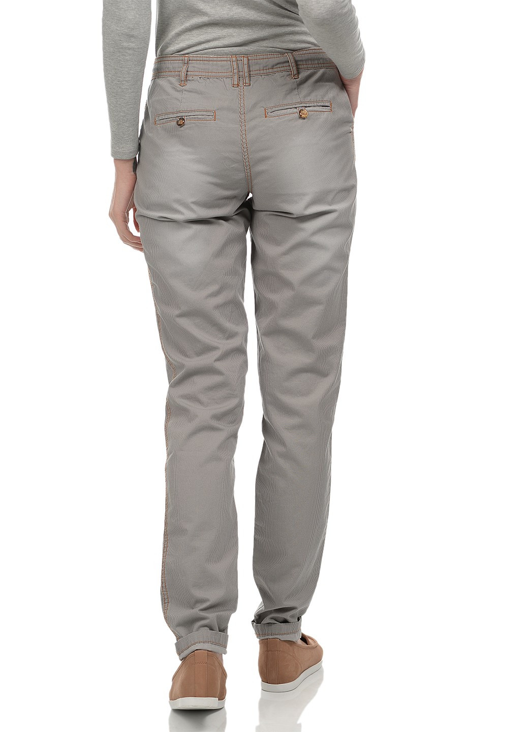 Светло-серые кэжуал демисезонные чиносы брюки Tom Tailor