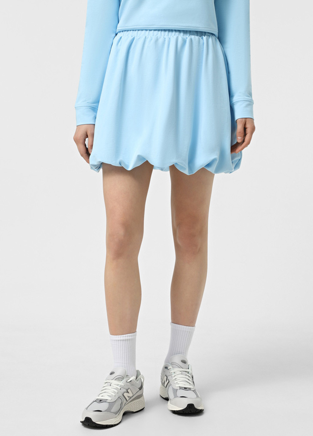 Голубая спортивная, кэжуал однотонная юбка Promin баллон