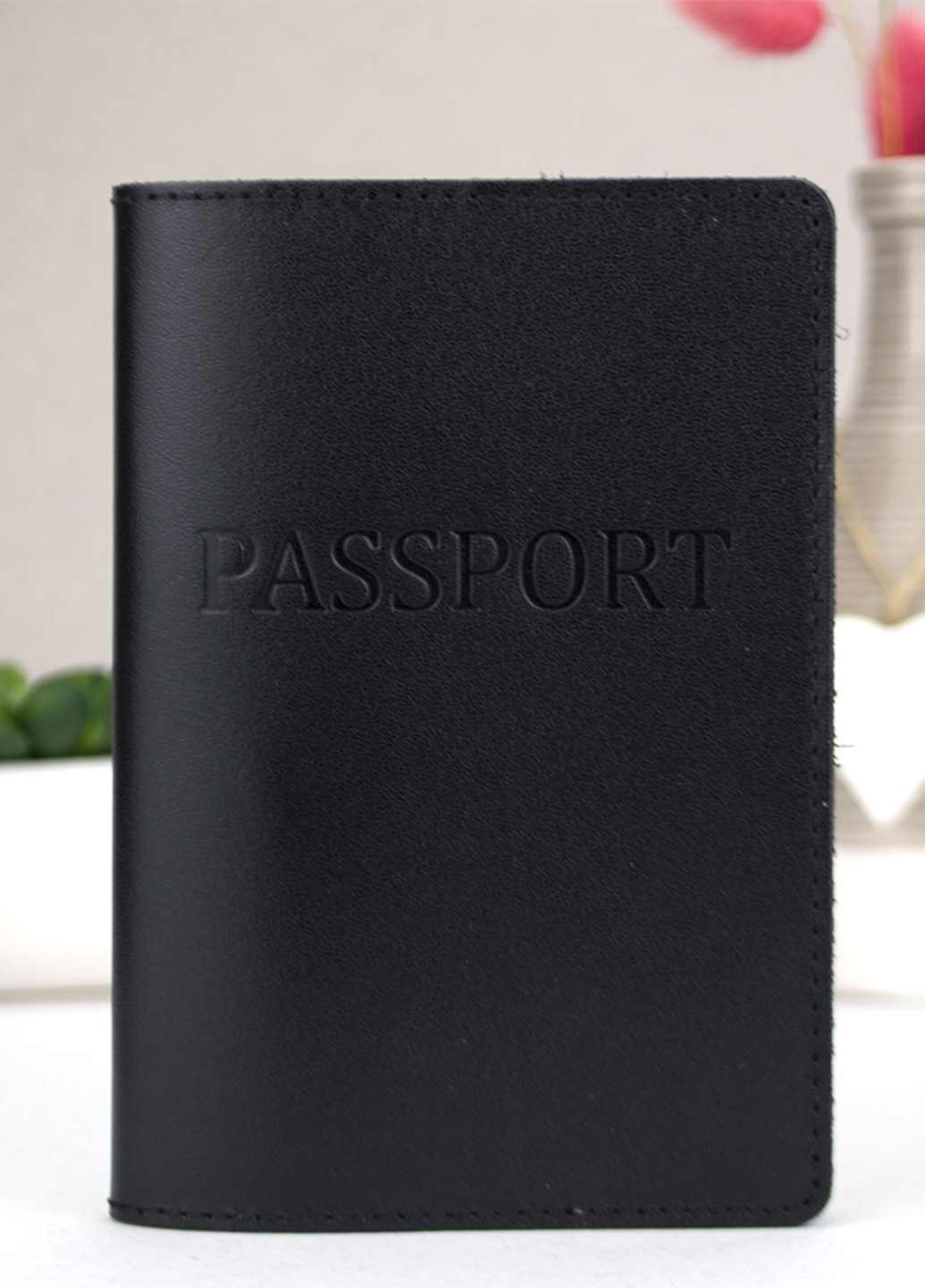 Подарунковий чоловічий набір №64: обкладинка на паспорт + ключниця (чорний) HandyCover (254059917)