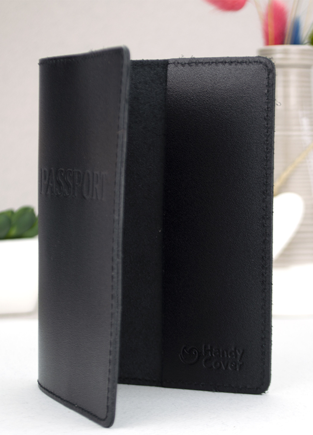 Подарочный мужской набор №64: обложка на паспорт + ключница (черный) HandyCover (254059917)