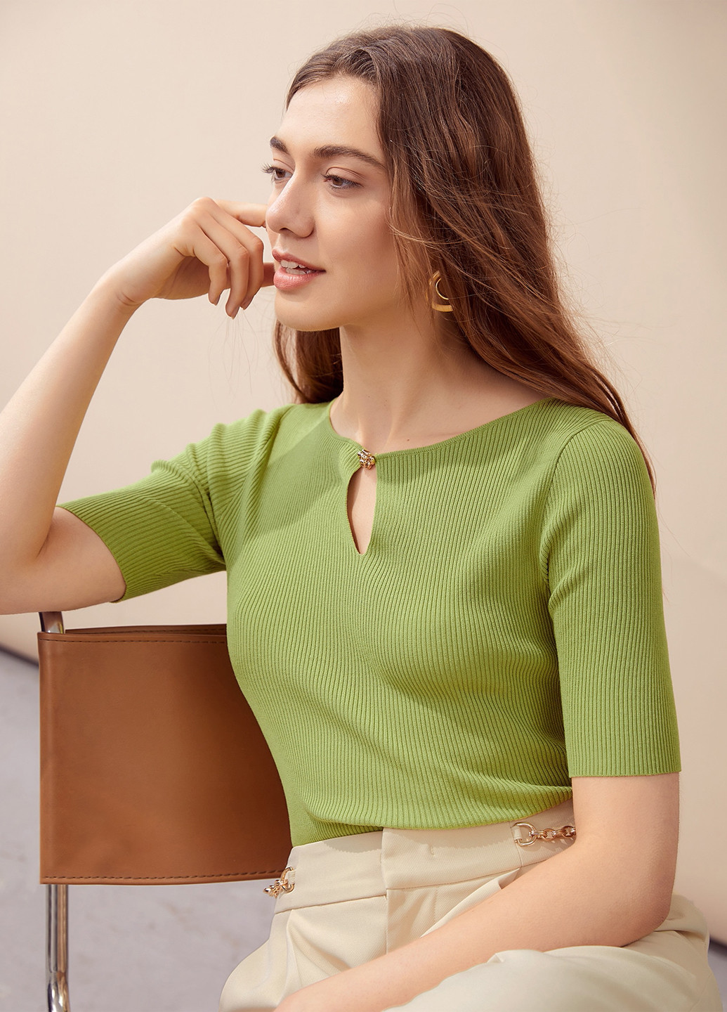 Лаймовый летний джемпер джемпер SHEIN