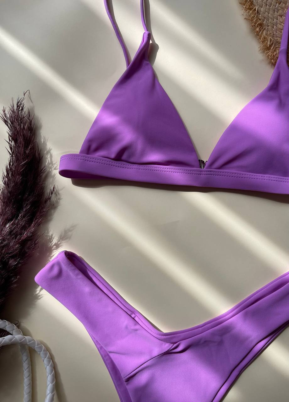 Фиолетовый летний яркий женский купальник No Brand