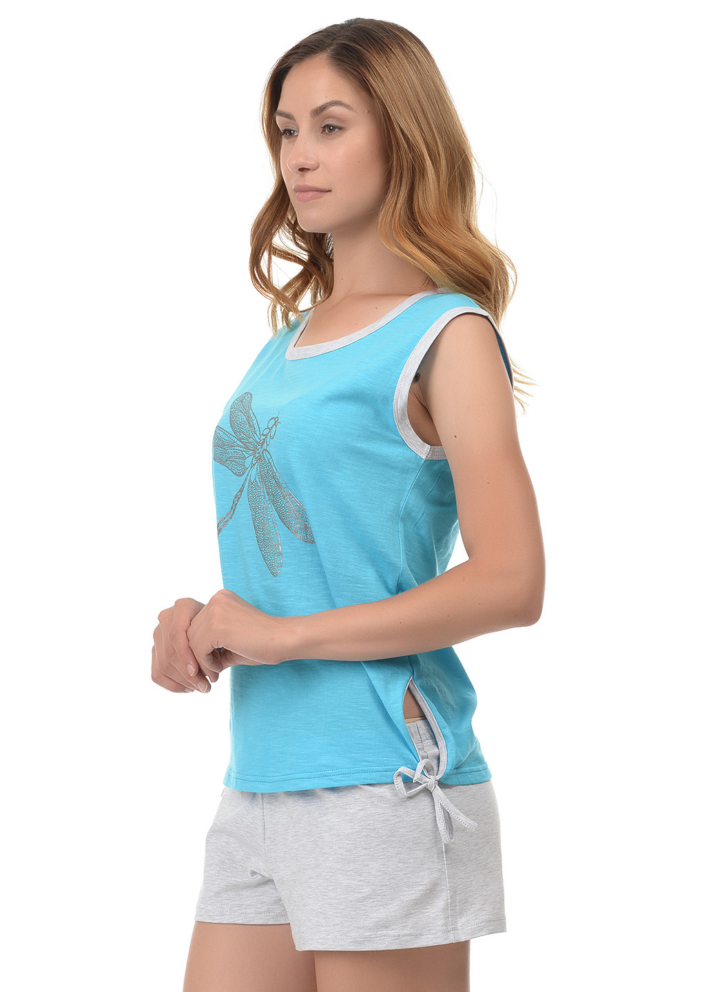 Блакитний демісезонний комплект (майка, шорти) Barwa Garments